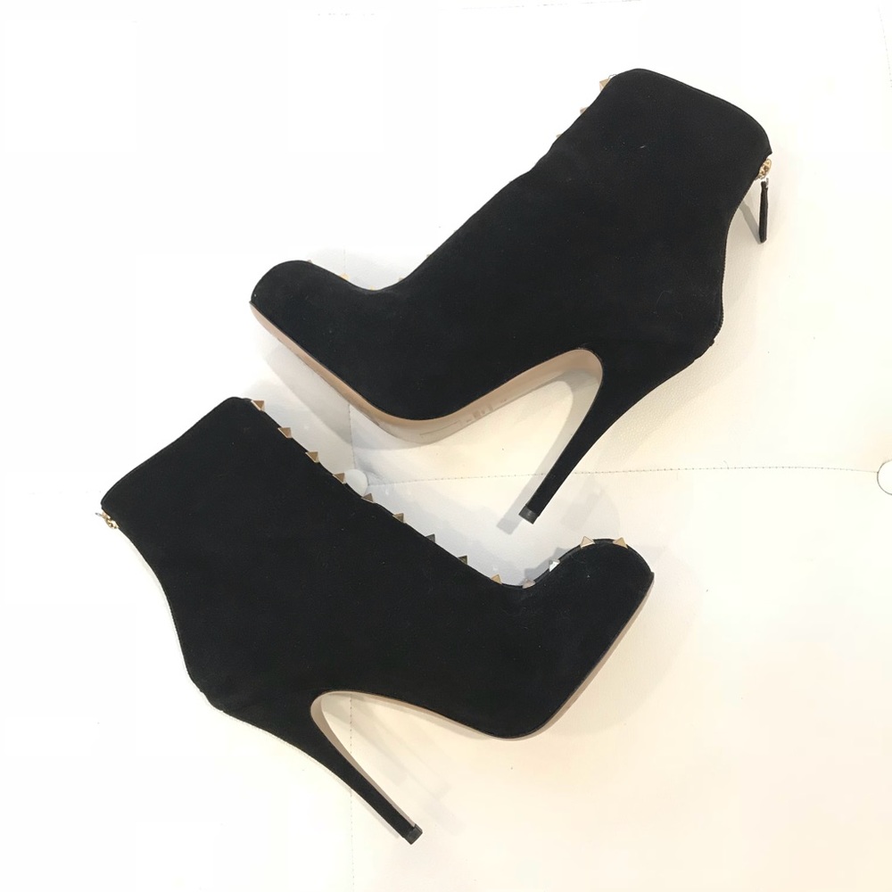 VALENTINO Suede Rockstud Booties Sz 40 - Picture 3 of 6